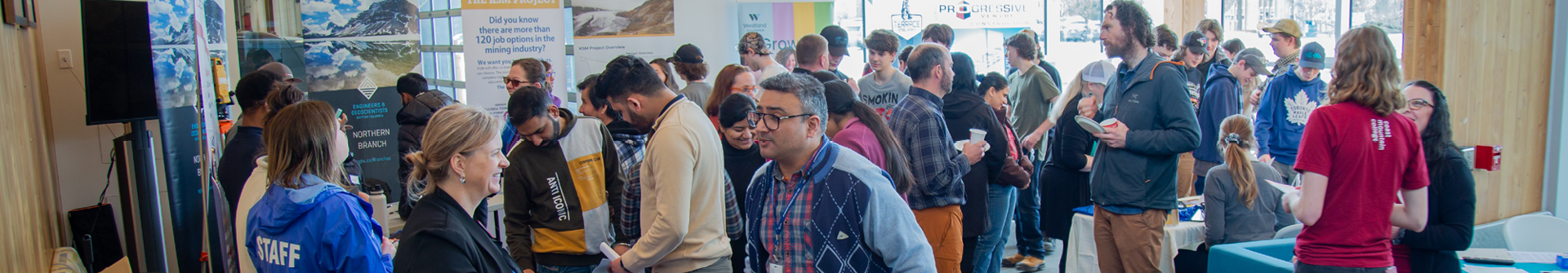 students and employers at career fair event in Terrace