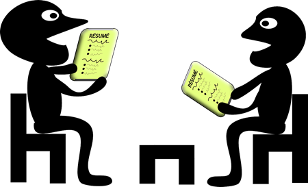 graphic of two people talking