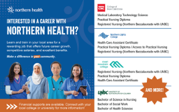 Northern Health and Northern Post Secondary Collaborative postcard