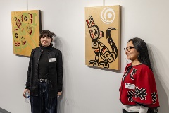 Stone Sam and Wenda Day with their artwork at the Terrace Art Gallery