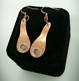 Copper and Aqua Spoon Earrings_web
