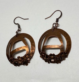 Copper Sakura Flower Earrings_web